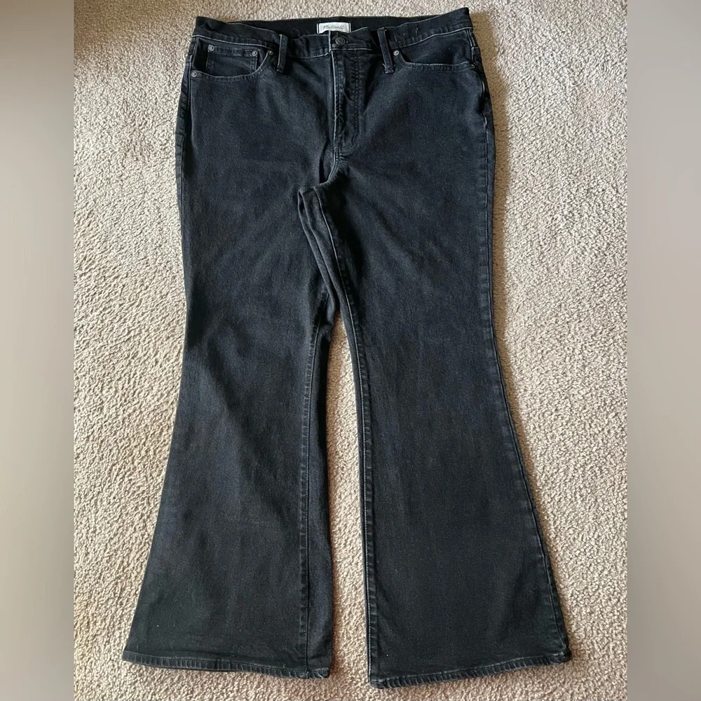 Madewell The Perfect Vintage Flare Jean Black Sherborn Wash High Rise Sz 33